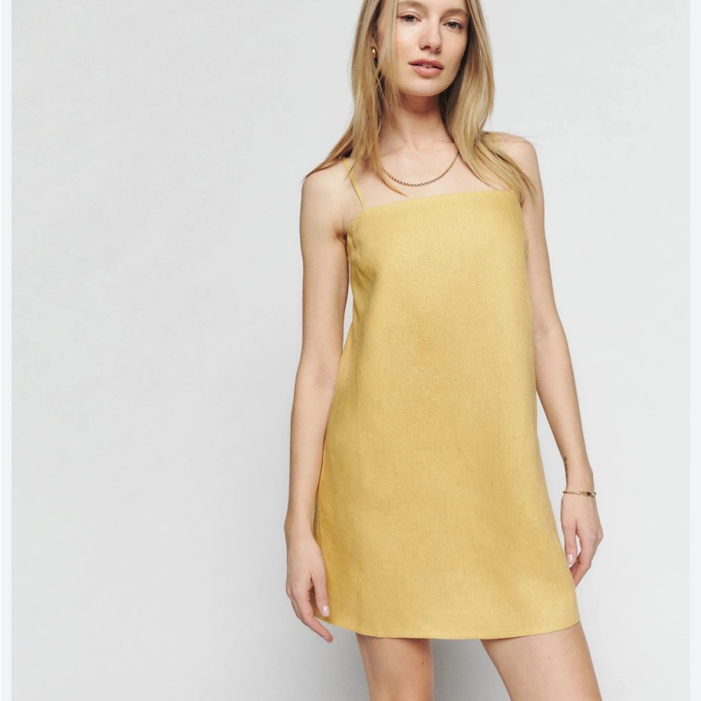 Reformation Aubree Linen Shift Dress